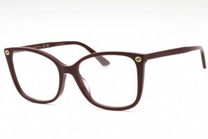 NWT Gucci GG0026O-012 Red Rectangular 53mm Glasses